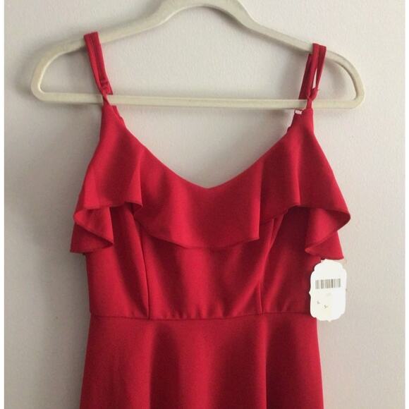 NWT Altar'd State Red Ruffle Fit & Flare Skater Dress size M - Picture 6 of 8